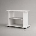 Caravane TV en panneau de particules revêtu de résine mélaminique, blanc et noir, 80 × 40 × 70 cm
